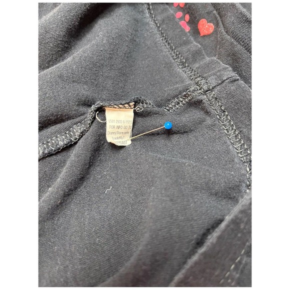 Disney Mickey Mouse Glitter Rainbow Hearts Organic Cotton Tee Shirt Black XXL - Picture 7 of 8